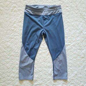 Fabletics Blue Mid-Rise Reflective Print Ultracool Cropped Leggings